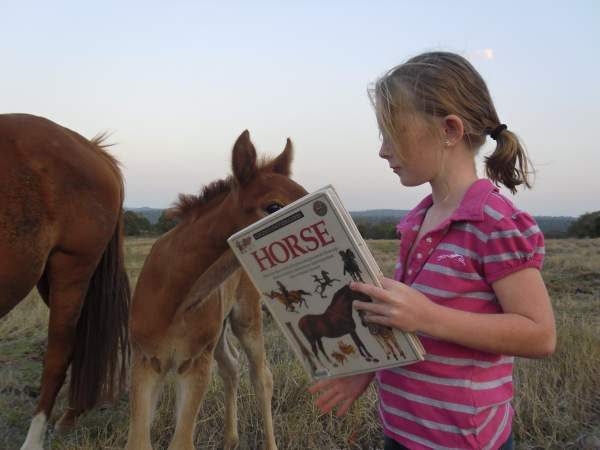 Isabel teaching Kaleb Black